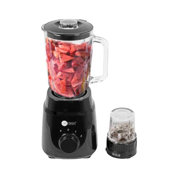 AFRA 2-in-1 Blender – 1.5L Jar, Grinder, Pulse, 2 Speeds, 4 Blades – Model AF-600BLBK