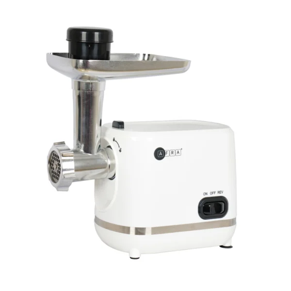 AFRA 1200W Meat Grinder – 3 Cutting Discs, Stainless Steel Cross Knife, Aluminum Body, Food Storage Pusher, Kibbeh & Sausage Attachments, Model AF-1200MGWT