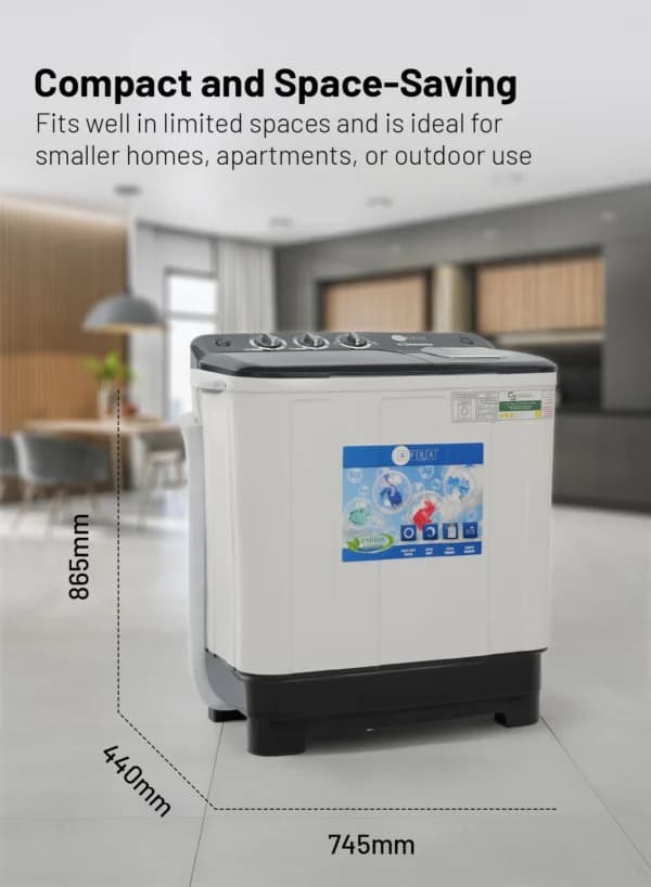 AF-0703TTWBK Twin Tub Washing Machine 7KG – Model AF-0703TTWBK with Air Dry & Magic Filter