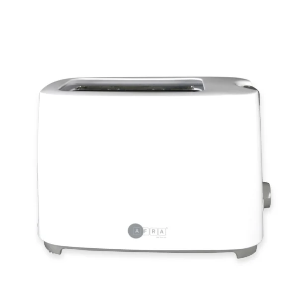 AFRA Electric Toaster 700W – 2 Slots, Crumb Tray, White Plastic Body – AF-100240TOWH