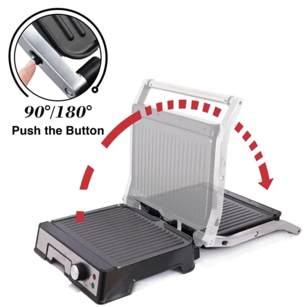 AFRA 2000W 4-Slice Health Grill – Adjustable Temperature, Non-Stick Plates – AF-1840CGSS