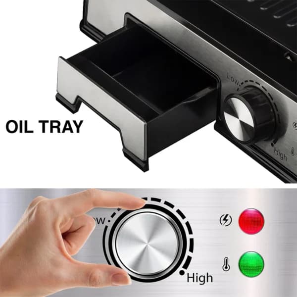 AFRA 2000W 4-Slice Health Grill – Adjustable Temperature, Non-Stick Plates – AF-1840CGSS