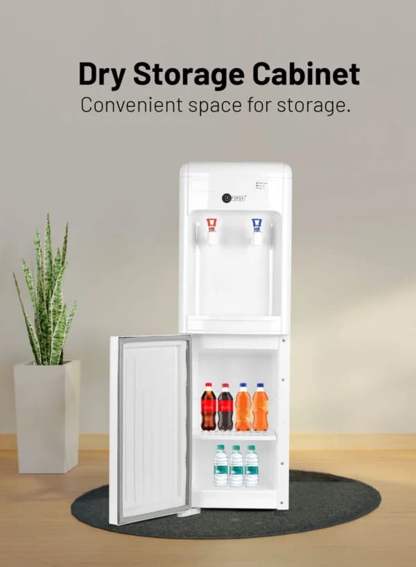 AFRA Top Loading Water Dispenser – 2 Tap, Cabinet Base, Model AF-9050WDWH, 550W Heating