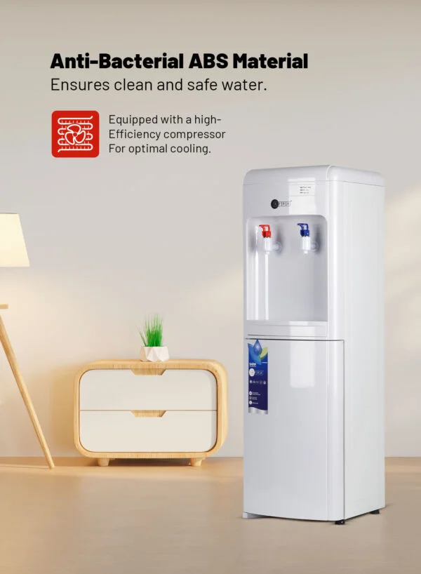 AFRA Top Loading Water Dispenser – 2 Tap, Cabinet Base, Model AF-9050WDWH, 550W Heating
